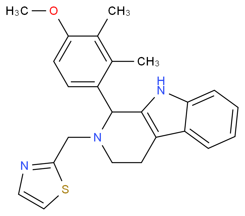 1-(4-methoxy-2,3-dimethylphenyl)-2-(1,3-thiazol-2-ylmethyl)-2,3,4,9-tetrahydro-1H-beta-carboline_Molecular_structure_CAS_)