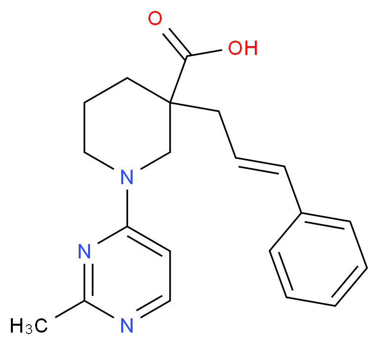 1-(2-methylpyrimidin-4-yl)-3-[(2E)-3-phenylprop-2-en-1-yl]piperidine-3-carboxylic acid_Molecular_structure_CAS_)