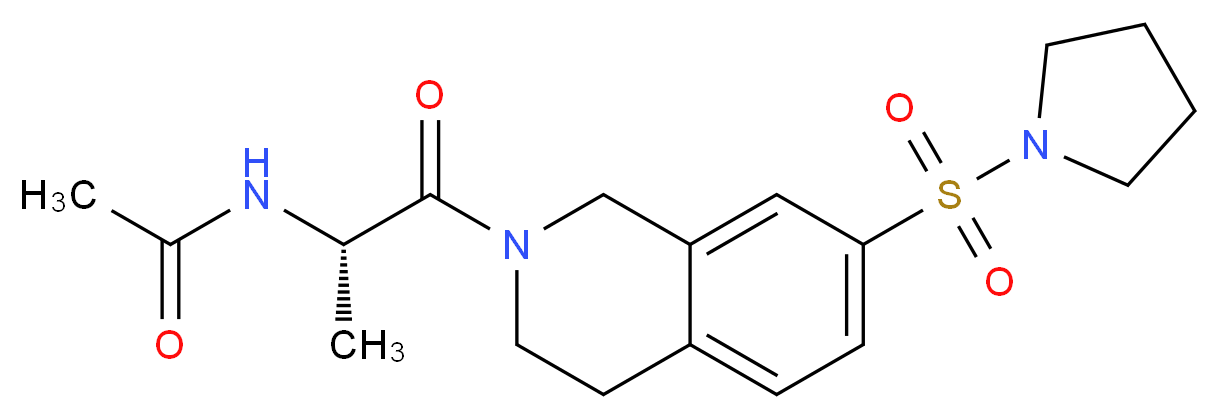 N-{(1S)-1-methyl-2-oxo-2-[7-(pyrrolidin-1-ylsulfonyl)-3,4-dihydroisoquinolin-2(1H)-yl]ethyl}acetamide_Molecular_structure_CAS_)