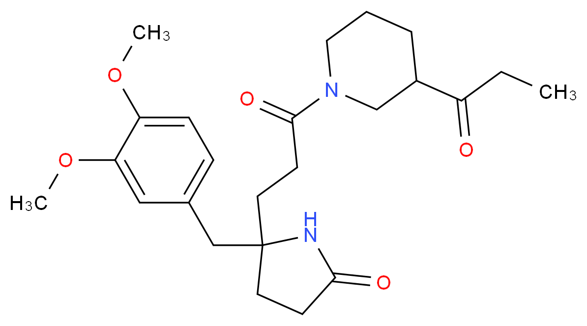 5-(3,4-dimethoxybenzyl)-5-[3-oxo-3-(3-propionyl-1-piperidinyl)propyl]-2-pyrrolidinone_Molecular_structure_CAS_)