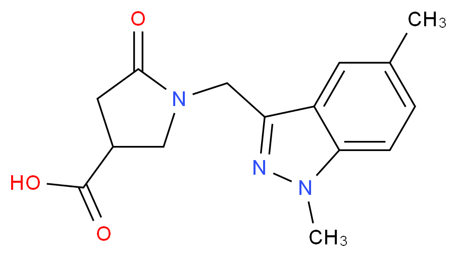 1-[(1,5-dimethyl-1H-indazol-3-yl)methyl]-5-oxopyrrolidine-3-carboxylic acid_Molecular_structure_CAS_)