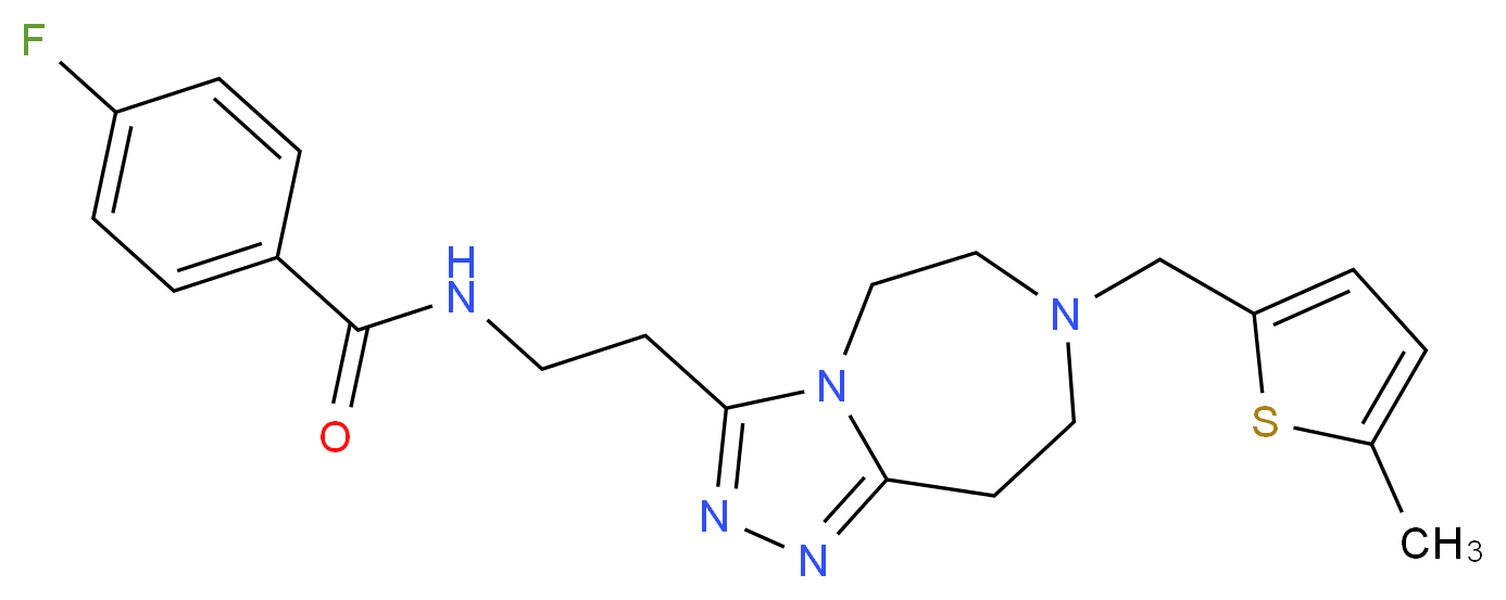 4-fluoro-N-(2-{7-[(5-methyl-2-thienyl)methyl]-6,7,8,9-tetrahydro-5H-[1,2,4]triazolo[4,3-d][1,4]diazepin-3-yl}ethyl)benzamide_Molecular_structure_CAS_)