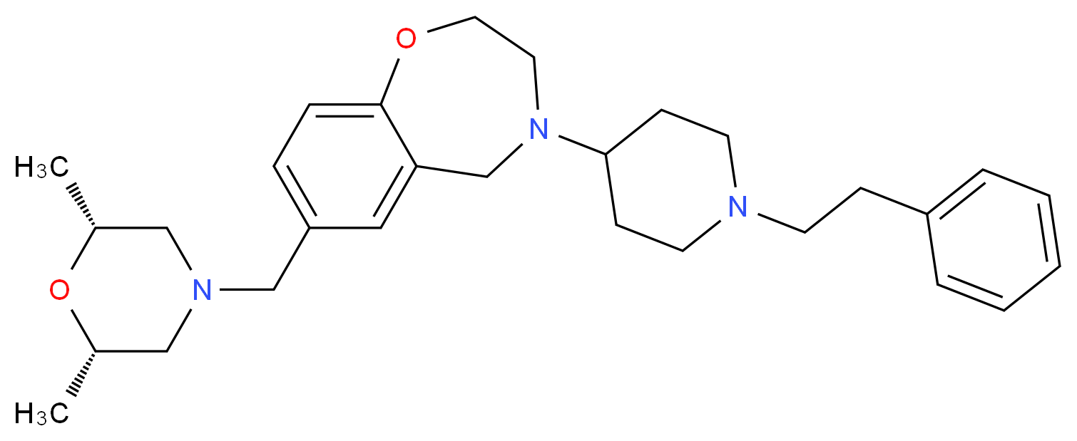 7-{[(2R*,6S*)-2,6-dimethyl-4-morpholinyl]methyl}-4-[1-(2-phenylethyl)-4-piperidinyl]-2,3,4,5-tetrahydro-1,4-benzoxazepine_Molecular_structure_CAS_)