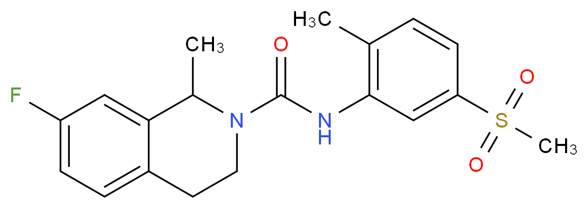 7-fluoro-1-methyl-N-[2-methyl-5-(methylsulfonyl)phenyl]-3,4-dihydroisoquinoline-2(1H)-carboxamide_Molecular_structure_CAS_)