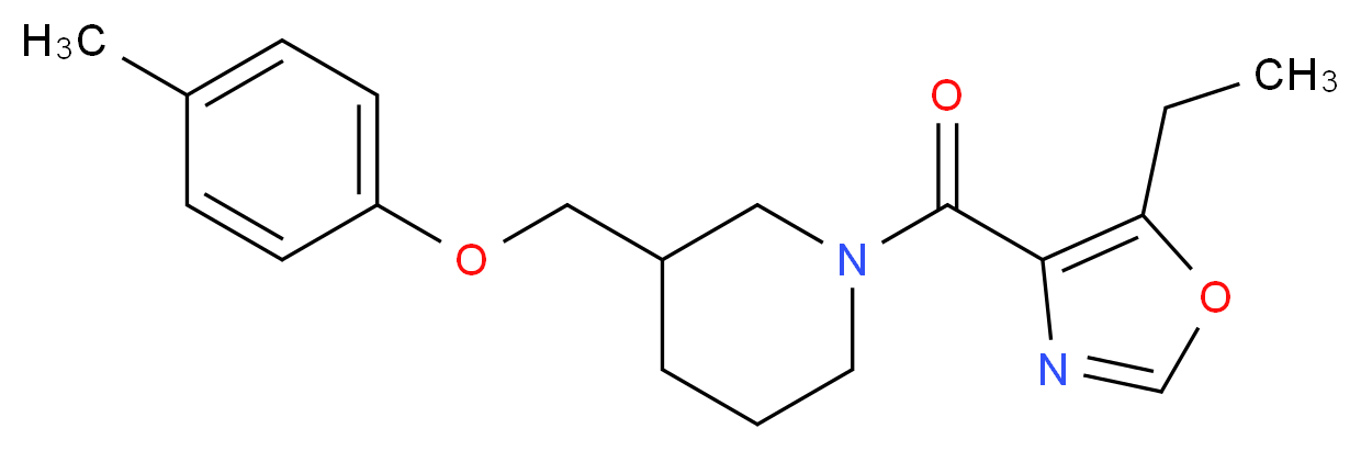 1-[(5-ethyl-1,3-oxazol-4-yl)carbonyl]-3-[(4-methylphenoxy)methyl]piperidine_Molecular_structure_CAS_)