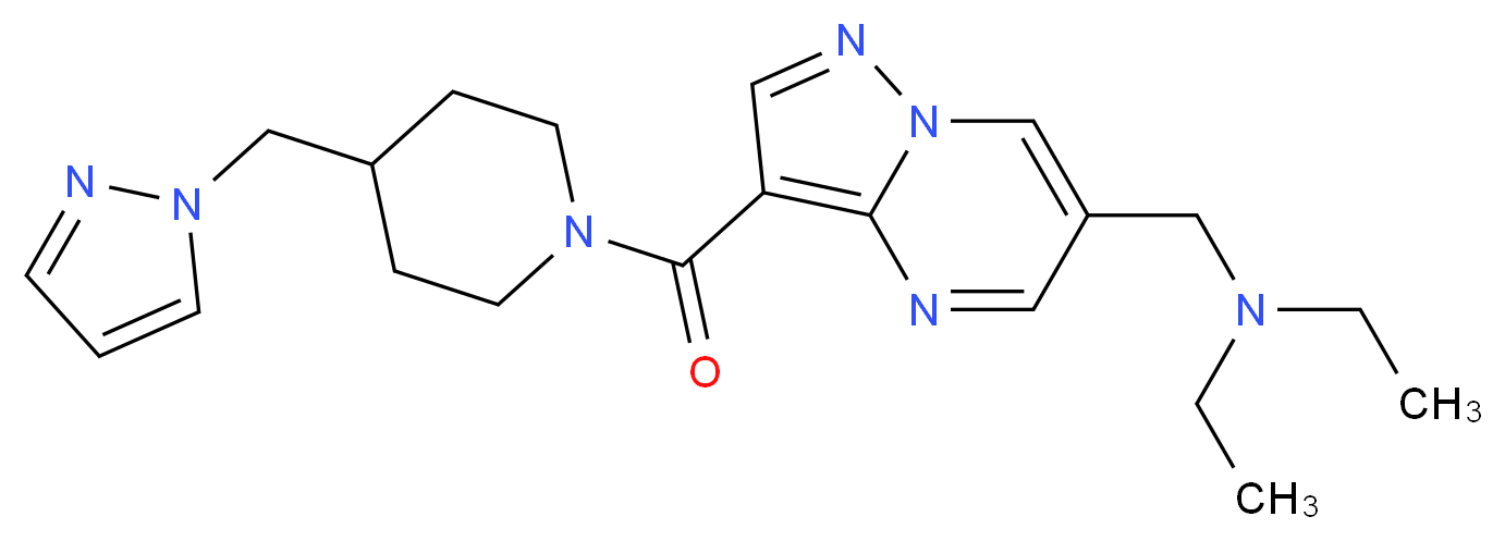 N-ethyl-N-[(3-{[4-(1H-pyrazol-1-ylmethyl)piperidin-1-yl]carbonyl}pyrazolo[1,5-a]pyrimidin-6-yl)methyl]ethanamine_Molecular_structure_CAS_)