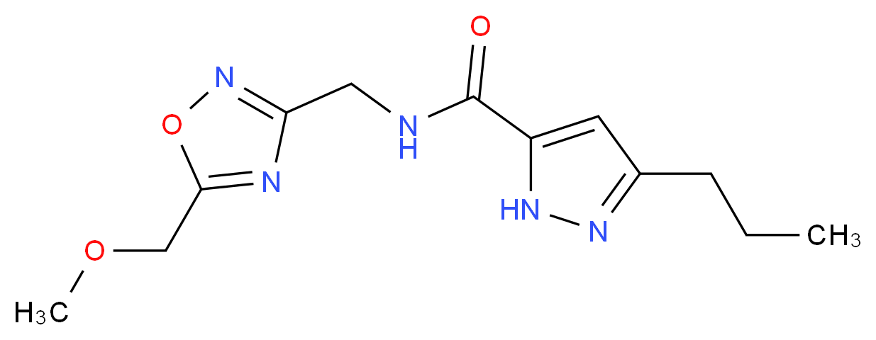N-{[5-(methoxymethyl)-1,2,4-oxadiazol-3-yl]methyl}-3-propyl-1H-pyrazole-5-carboxamide_Molecular_structure_CAS_)
