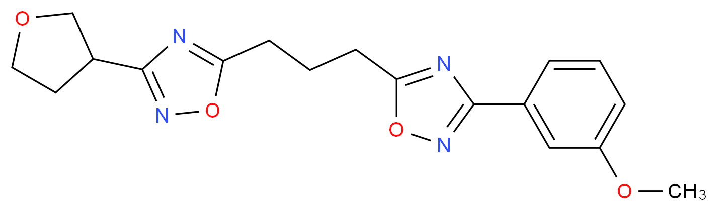3-(3-methoxyphenyl)-5-{3-[3-(tetrahydrofuran-3-yl)-1,2,4-oxadiazol-5-yl]propyl}-1,2,4-oxadiazole_Molecular_structure_CAS_)