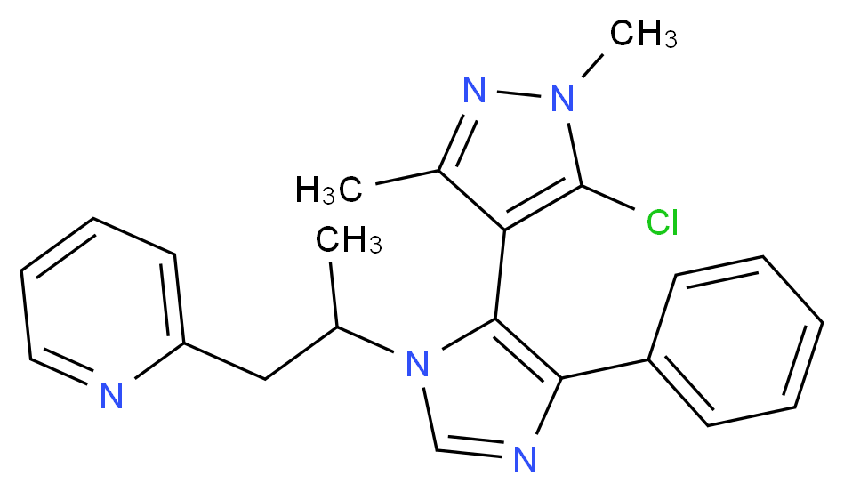 2-{2-[5-(5-chloro-1,3-dimethyl-1H-pyrazol-4-yl)-4-phenyl-1H-imidazol-1-yl]propyl}pyridine_Molecular_structure_CAS_)