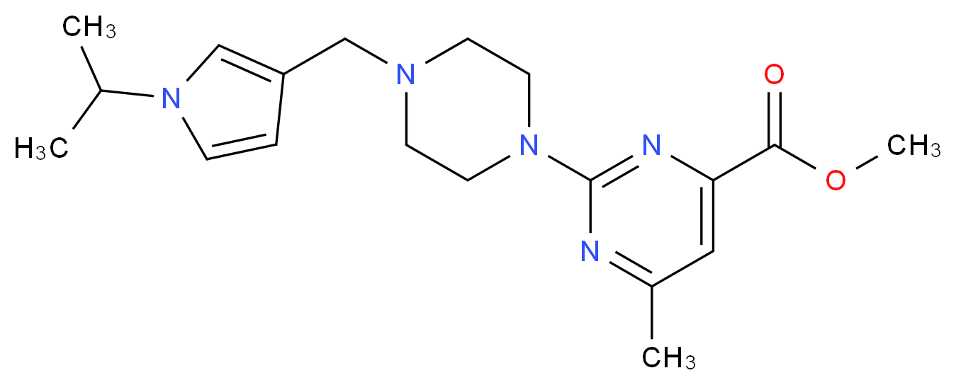 methyl 2-{4-[(1-isopropyl-1H-pyrrol-3-yl)methyl]piperazin-1-yl}-6-methylpyrimidine-4-carboxylate_Molecular_structure_CAS_)
