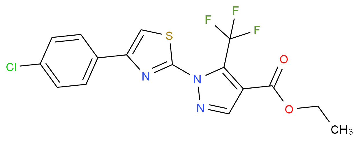Ethyl 1-[4-(4-chlorophenyl)-1,3-thiazol-2-yl]-5-(trifluoromethyl)-1H-pyrazole-4-carboxylate_Molecular_structure_CAS_159885-63-9)