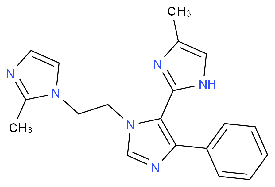 4-methyl-3'-[2-(2-methyl-1H-imidazol-1-yl)ethyl]-5'-phenyl-1H,3'H-2,4'-biimidazole_Molecular_structure_CAS_)