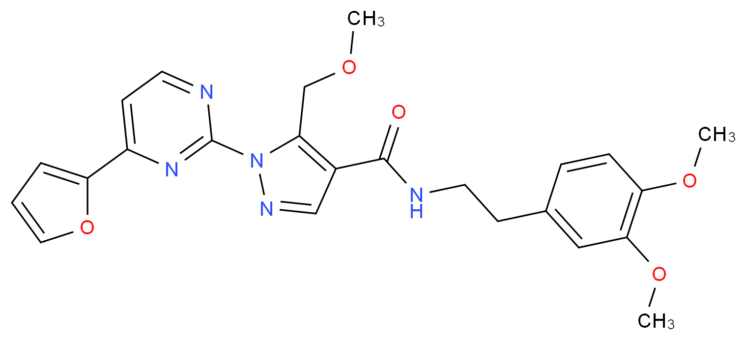 N-[2-(3,4-dimethoxyphenyl)ethyl]-1-[4-(2-furyl)-2-pyrimidinyl]-5-(methoxymethyl)-1H-pyrazole-4-carboxamide_Molecular_structure_CAS_)
