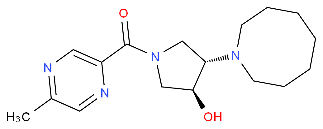 (3S*,4S*)-4-(1-azocanyl)-1-[(5-methyl-2-pyrazinyl)carbonyl]-3-pyrrolidinol_Molecular_structure_CAS_)