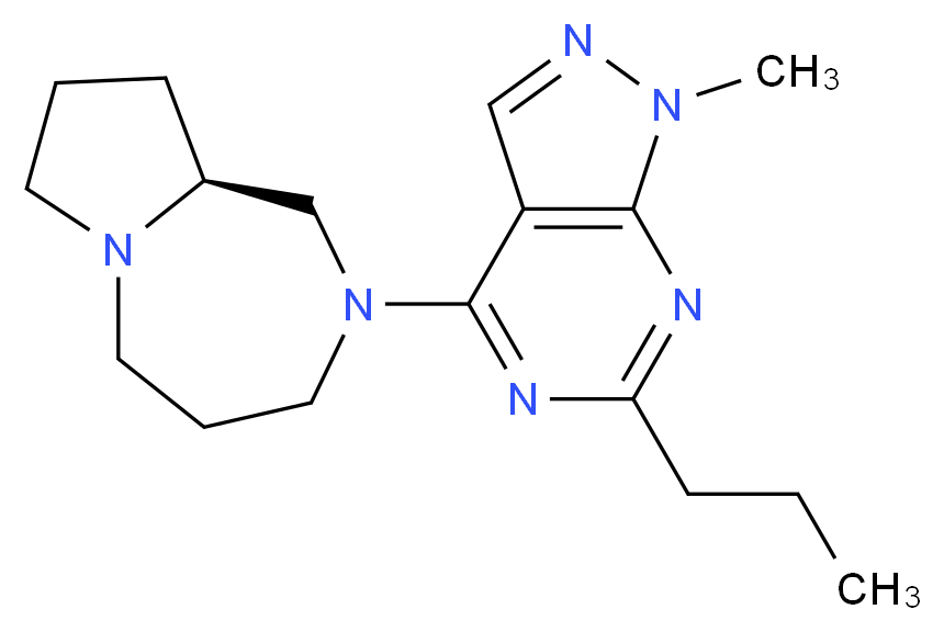 (9aS)-2-(1-methyl-6-propyl-1H-pyrazolo[3,4-d]pyrimidin-4-yl)octahydro-1H-pyrrolo[1,2-a][1,4]diazepine_Molecular_structure_CAS_)