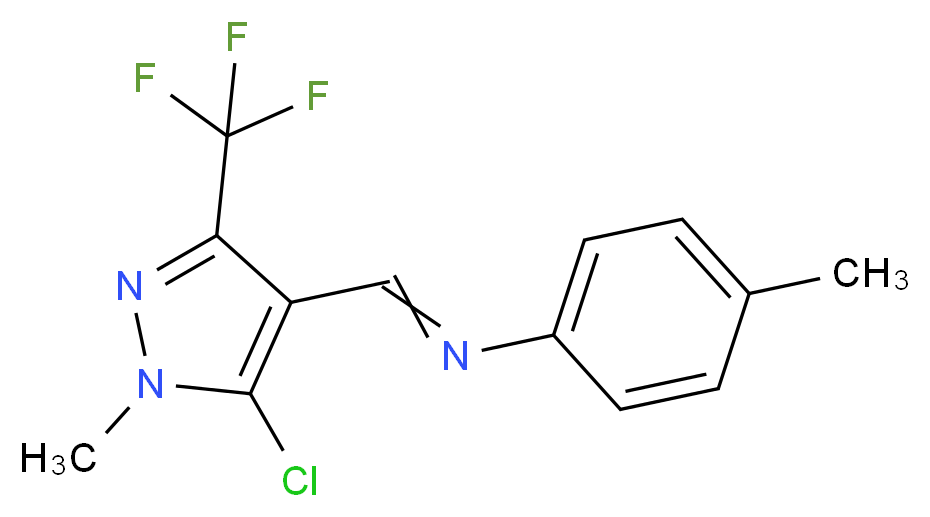 N1-{[5-chloro-1-methyl-3-(trifluoromethyl)-1H-pyrazol-4-yl]methylidene}-4-methylaniline_Molecular_structure_CAS_)