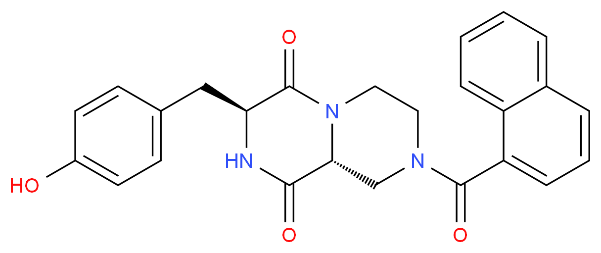 (3S,9aR)-3-(4-hydroxybenzyl)-8-(1-naphthoyl)tetrahydro-2H-pyrazino[1,2-a]pyrazine-1,4(3H,6H)-dione_Molecular_structure_CAS_)