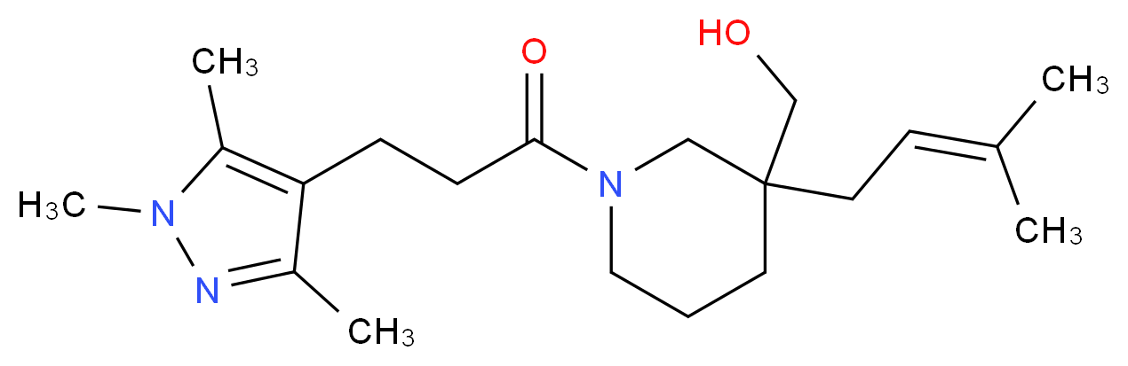 {3-(3-methyl-2-buten-1-yl)-1-[3-(1,3,5-trimethyl-1H-pyrazol-4-yl)propanoyl]-3-piperidinyl}methanol_Molecular_structure_CAS_)