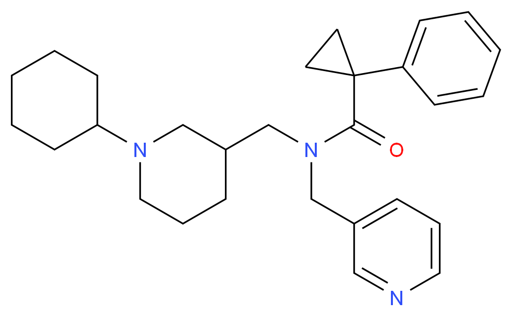 N-[(1-cyclohexyl-3-piperidinyl)methyl]-1-phenyl-N-(3-pyridinylmethyl)cyclopropanecarboxamide_Molecular_structure_CAS_)