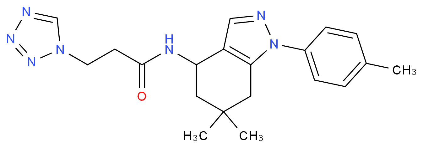 N-[6,6-dimethyl-1-(4-methylphenyl)-4,5,6,7-tetrahydro-1H-indazol-4-yl]-3-(1H-tetrazol-1-yl)propanamide_Molecular_structure_CAS_)