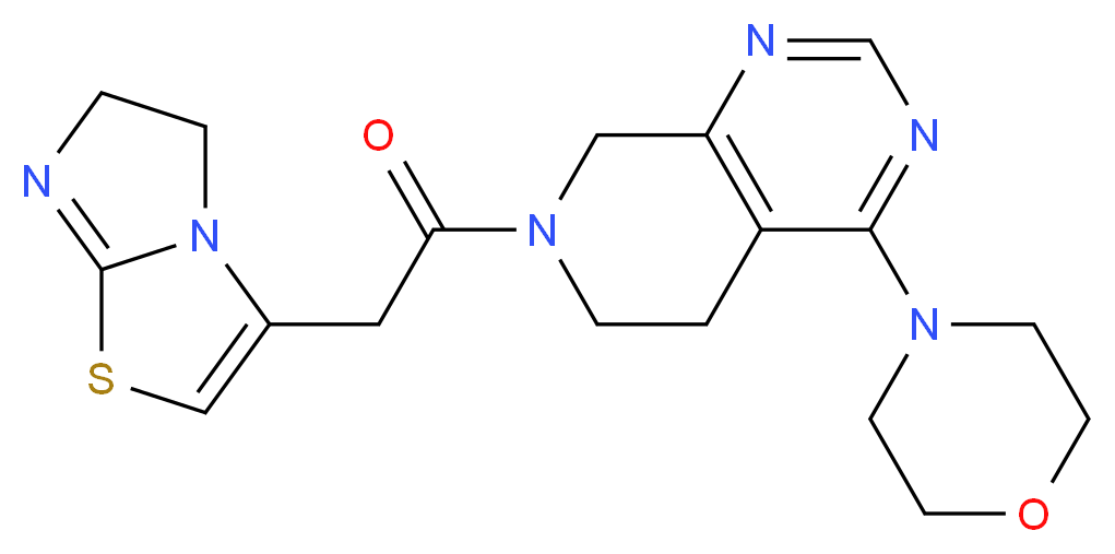 7-(5,6-dihydroimidazo[2,1-b][1,3]thiazol-3-ylacetyl)-4-morpholin-4-yl-5,6,7,8-tetrahydropyrido[3,4-d]pyrimidine_Molecular_structure_CAS_)