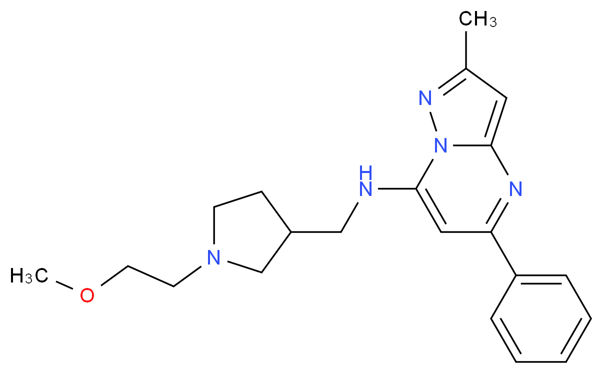 N-{[1-(2-methoxyethyl)pyrrolidin-3-yl]methyl}-2-methyl-5-phenylpyrazolo[1,5-a]pyrimidin-7-amine_Molecular_structure_CAS_)