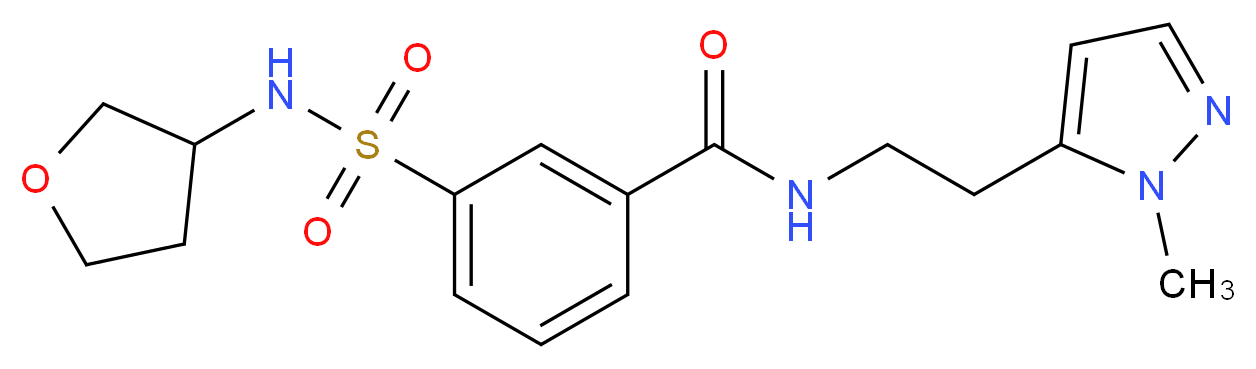 N-[2-(1-methyl-1H-pyrazol-5-yl)ethyl]-3-[(tetrahydrofuran-3-ylamino)sulfonyl]benzamide_Molecular_structure_CAS_)