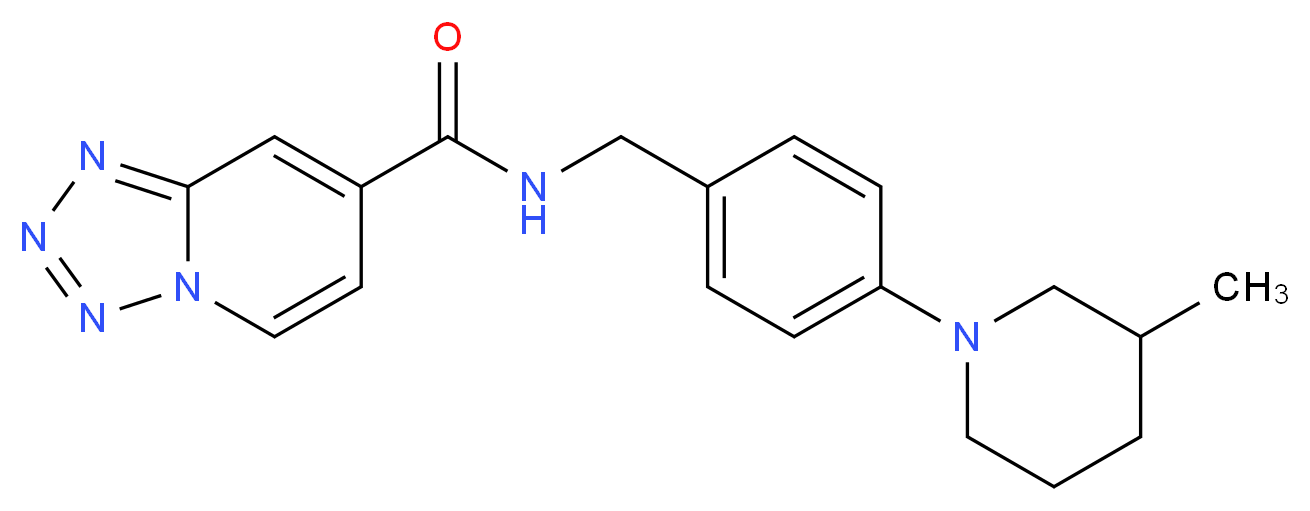 N-[4-(3-methylpiperidin-1-yl)benzyl]tetrazolo[1,5-a]pyridine-7-carboxamide_Molecular_structure_CAS_)