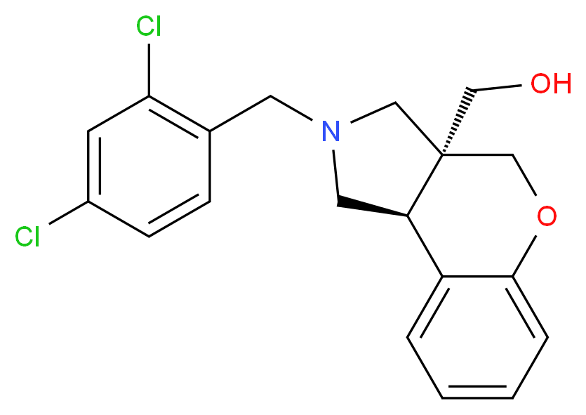 [(3aS*,9bS*)-2-(2,4-dichlorobenzyl)-1,2,3,9b-tetrahydrochromeno[3,4-c]pyrrol-3a(4H)-yl]methanol_Molecular_structure_CAS_)