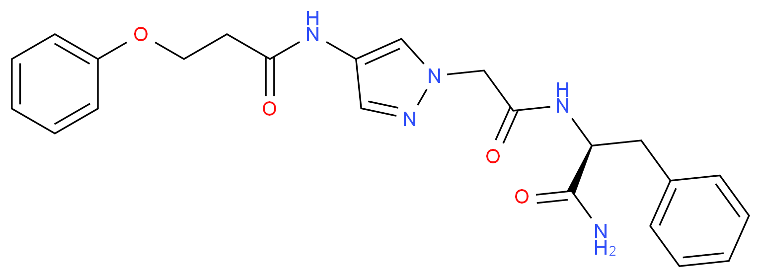 N-({4-[(3-phenoxypropanoyl)amino]-1H-pyrazol-1-yl}acetyl)-L-phenylalaninamide_Molecular_structure_CAS_)