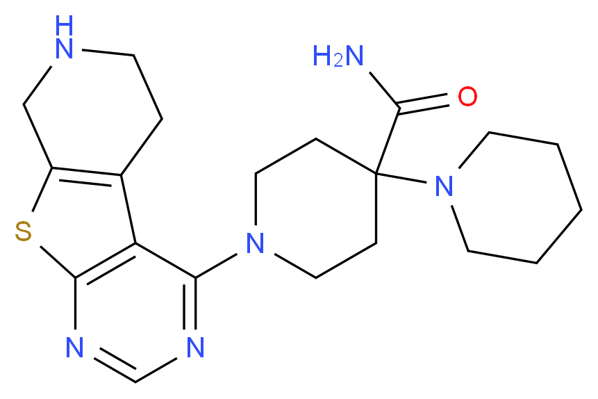 1'-(5,6,7,8-tetrahydropyrido[4',3':4,5]thieno[2,3-d]pyrimidin-4-yl)-1,4'-bipiperidine-4'-carboxamide_Molecular_structure_CAS_)