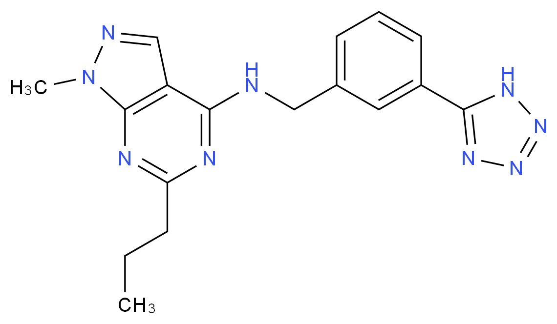 1-methyl-6-propyl-N-[3-(1H-tetrazol-5-yl)benzyl]-1H-pyrazolo[3,4-d]pyrimidin-4-amine_Molecular_structure_CAS_)