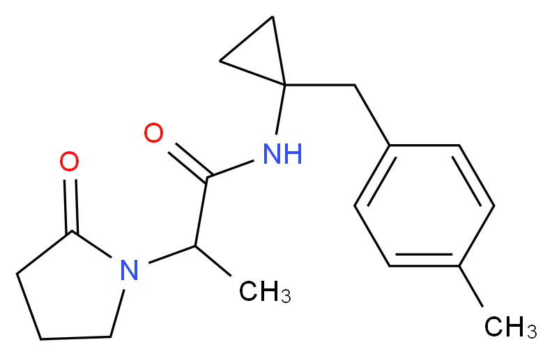 N-[1-(4-methylbenzyl)cyclopropyl]-2-(2-oxopyrrolidin-1-yl)propanamide_Molecular_structure_CAS_)