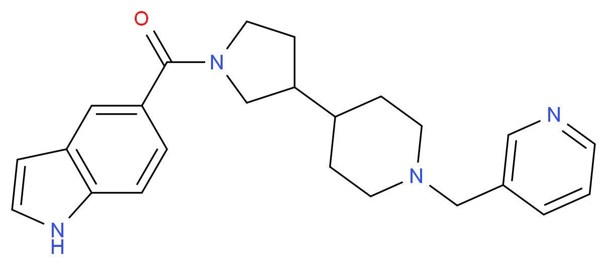 5-({3-[1-(3-pyridinylmethyl)-4-piperidinyl]-1-pyrrolidinyl}carbonyl)-1H-indole_Molecular_structure_CAS_)