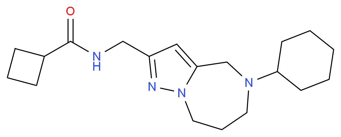 N-[(5-cyclohexyl-5,6,7,8-tetrahydro-4H-pyrazolo[1,5-a][1,4]diazepin-2-yl)methyl]cyclobutanecarboxamide_Molecular_structure_CAS_)