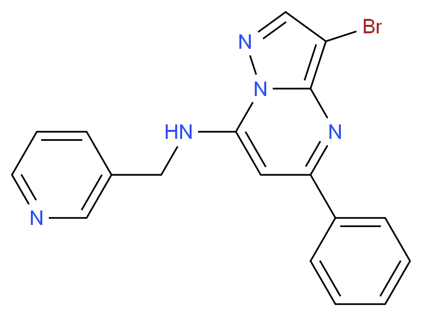 3-bromo-5-phenyl-N-(pyridin-3-ylmethyl)pyrazolo[1,5-a]pyrimidin-7-amine_Molecular_structure_CAS_)