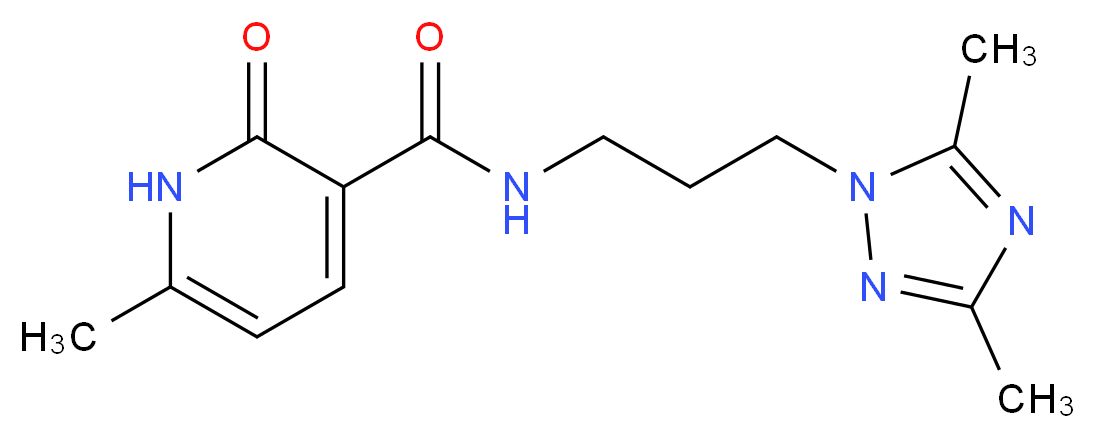 N-[3-(3,5-dimethyl-1H-1,2,4-triazol-1-yl)propyl]-6-methyl-2-oxo-1,2-dihydropyridine-3-carboxamide_Molecular_structure_CAS_)