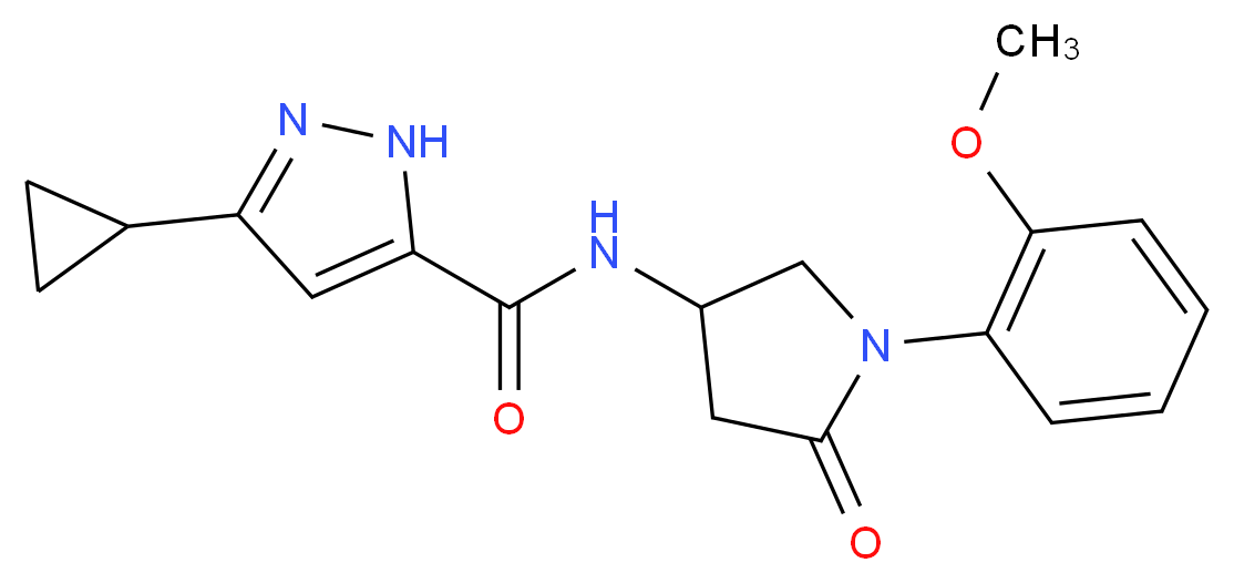3-cyclopropyl-N-[1-(2-methoxyphenyl)-5-oxopyrrolidin-3-yl]-1H-pyrazole-5-carboxamide_Molecular_structure_CAS_)