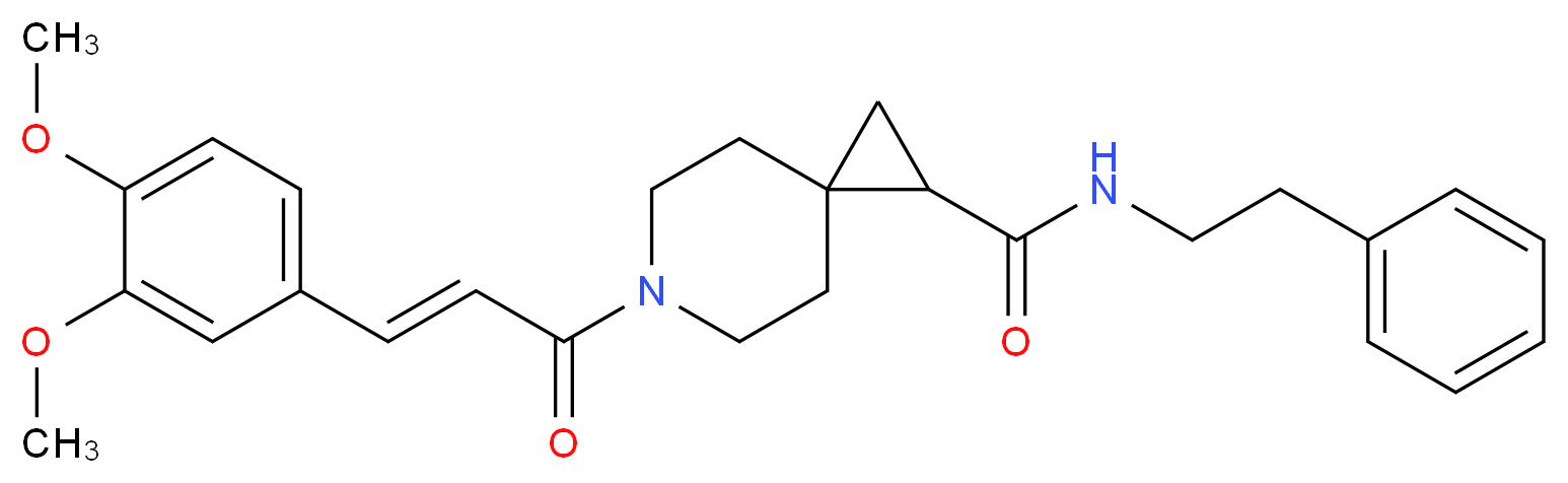 6-[(2E)-3-(3,4-dimethoxyphenyl)-2-propenoyl]-N-(2-phenylethyl)-6-azaspiro[2.5]octane-1-carboxamide_Molecular_structure_CAS_)