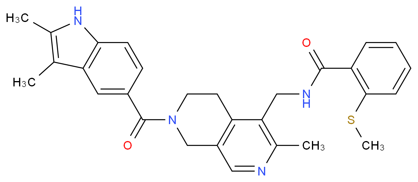 N-({7-[(2,3-dimethyl-1H-indol-5-yl)carbonyl]-3-methyl-5,6,7,8-tetrahydro-2,7-naphthyridin-4-yl}methyl)-2-(methylthio)benzamide_Molecular_structure_CAS_)