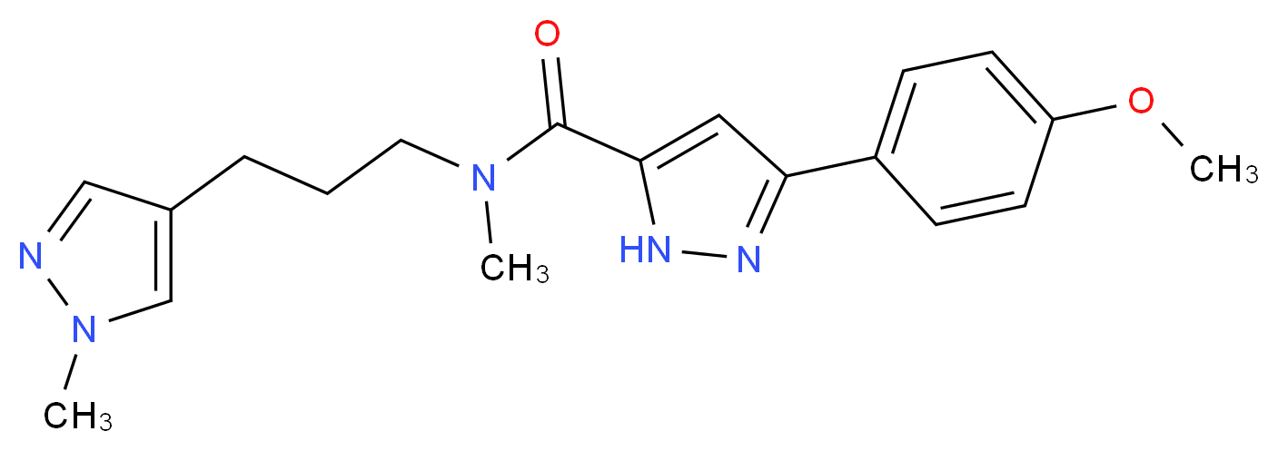 3-(4-methoxyphenyl)-N-methyl-N-[3-(1-methyl-1H-pyrazol-4-yl)propyl]-1H-pyrazole-5-carboxamide_Molecular_structure_CAS_)