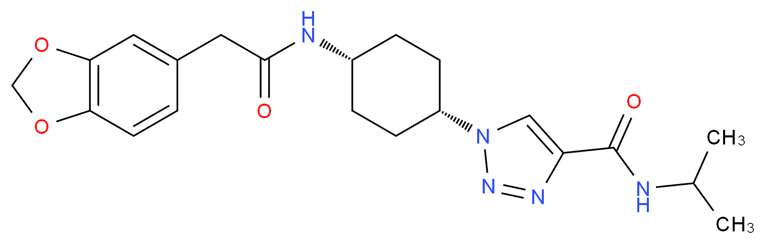 1-{cis-4-[(1,3-benzodioxol-5-ylacetyl)amino]cyclohexyl}-N-isopropyl-1H-1,2,3-triazole-4-carboxamide_Molecular_structure_CAS_)