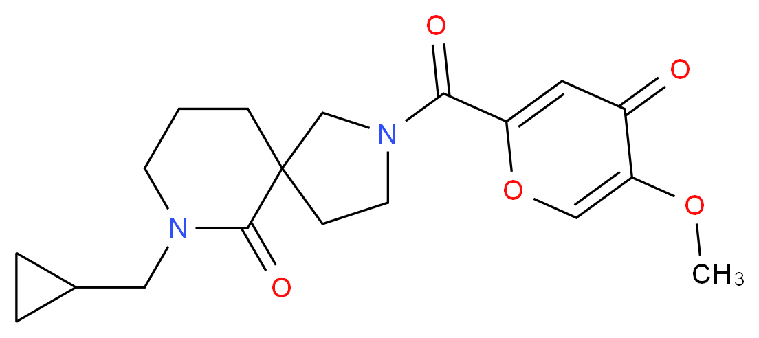 7-(cyclopropylmethyl)-2-[(5-methoxy-4-oxo-4H-pyran-2-yl)carbonyl]-2,7-diazaspiro[4.5]decan-6-one_Molecular_structure_CAS_)