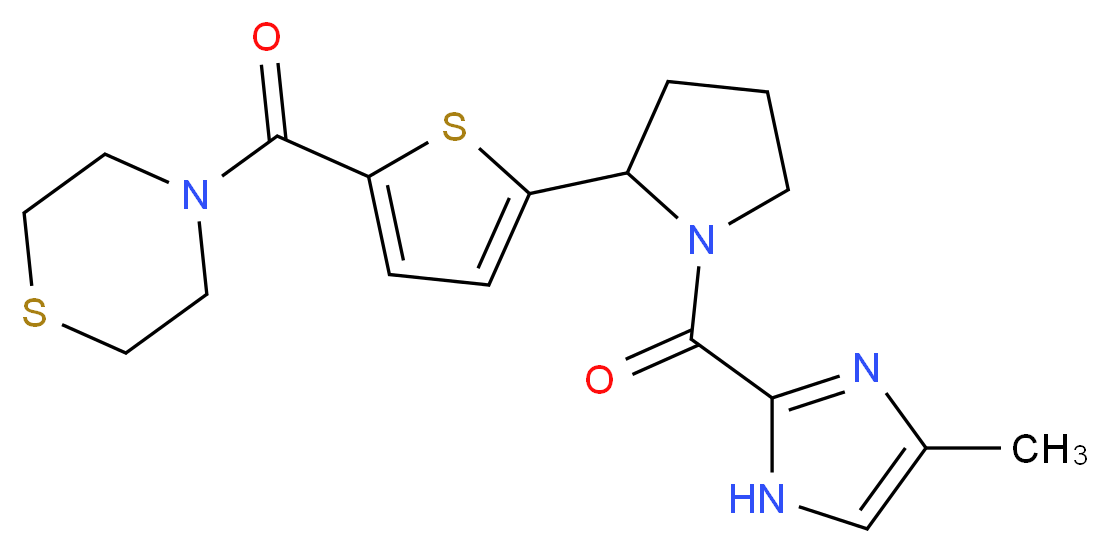 4-[(5-{1-[(4-methyl-1H-imidazol-2-yl)carbonyl]-2-pyrrolidinyl}-2-thienyl)carbonyl]thiomorpholine_Molecular_structure_CAS_)