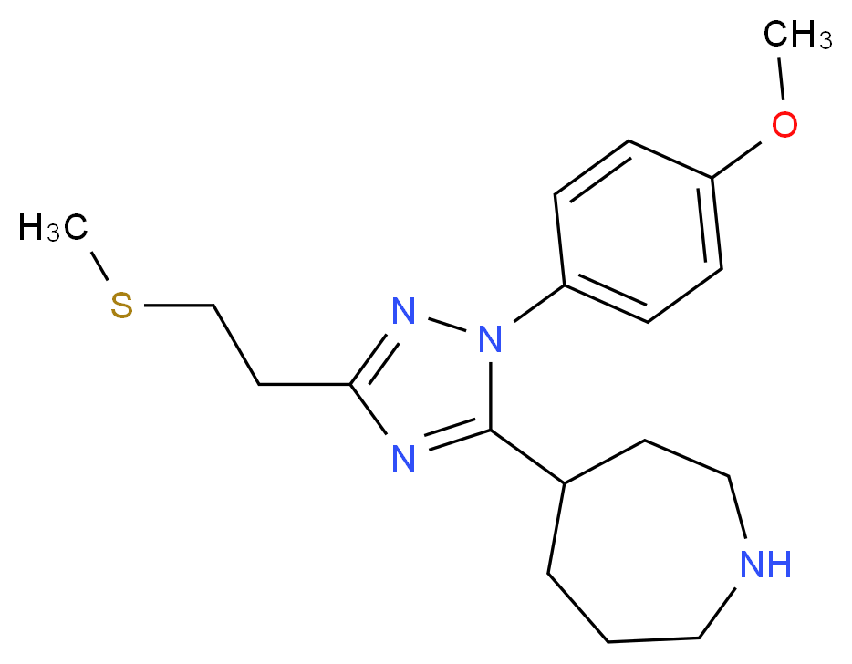 4-{1-(4-methoxyphenyl)-3-[2-(methylthio)ethyl]-1H-1,2,4-triazol-5-yl}azepane_Molecular_structure_CAS_)