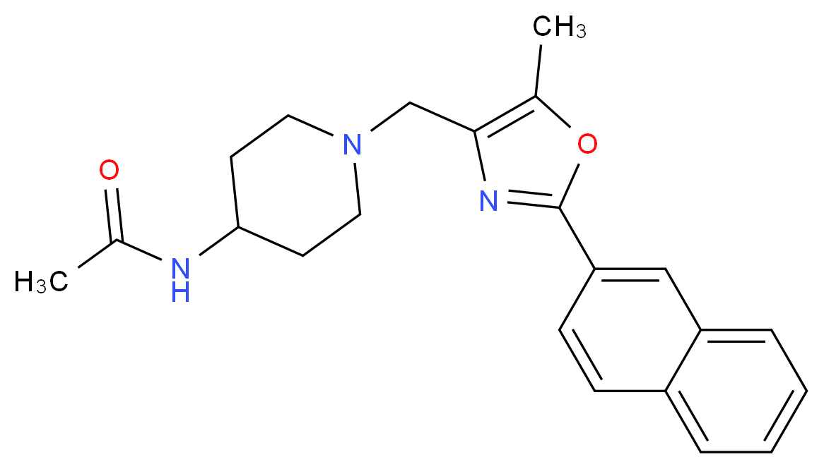 N-(1-{[5-methyl-2-(2-naphthyl)-1,3-oxazol-4-yl]methyl}piperidin-4-yl)acetamide_Molecular_structure_CAS_)