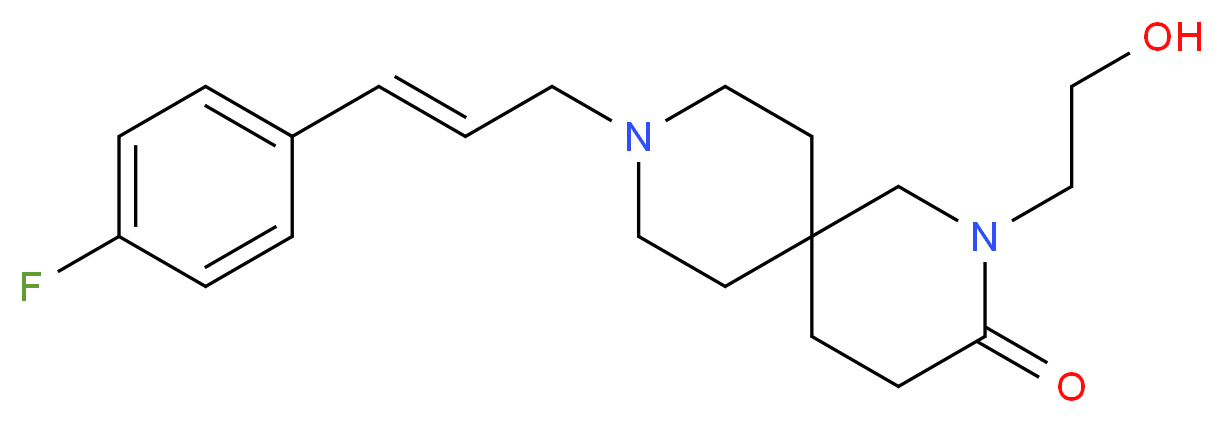 9-[(2E)-3-(4-fluorophenyl)prop-2-en-1-yl]-2-(2-hydroxyethyl)-2,9-diazaspiro[5.5]undecan-3-one_Molecular_structure_CAS_)