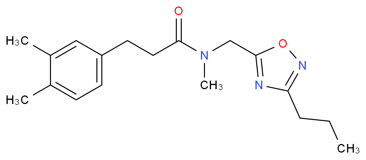 3-(3,4-dimethylphenyl)-N-methyl-N-[(3-propyl-1,2,4-oxadiazol-5-yl)methyl]propanamide_Molecular_structure_CAS_)