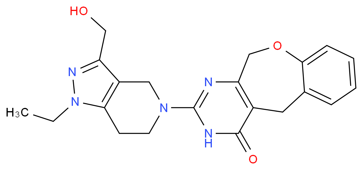 2-[1-ethyl-3-(hydroxymethyl)-1,4,6,7-tetrahydro-5H-pyrazolo[4,3-c]pyridin-5-yl]-5,11-dihydro[1]benzoxepino[3,4-d]pyrimidin-4(3H)-one_Molecular_structure_CAS_)