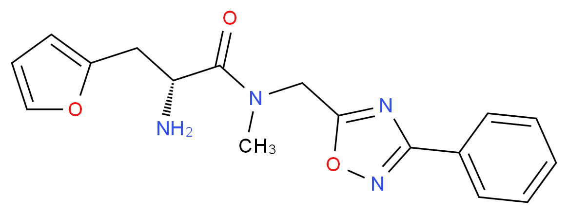 3-(2-furyl)-N~1~-methyl-N~1~-[(3-phenyl-1,2,4-oxadiazol-5-yl)methyl]-D-alaninamide_Molecular_structure_CAS_)